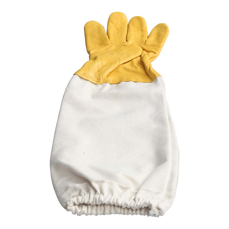 New Beekeeping Gloves Protective Sleeves Breathable Yellow Short Mesh Canvas Cloth for Apiculture Vented Beekeepers