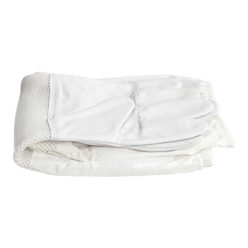 New Beekeeping Gloves Protective Sleeves Breathable White Short Mesh Sheepskin and Cloth for Apiculture Vented Beekeepers