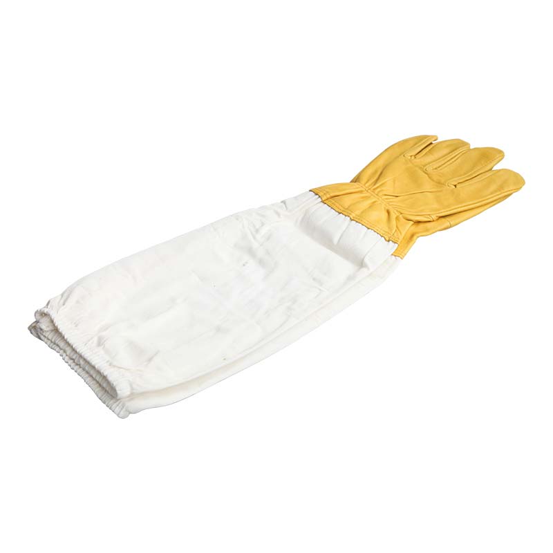 Yellow canvas sleeve breathable beekeeping gloves