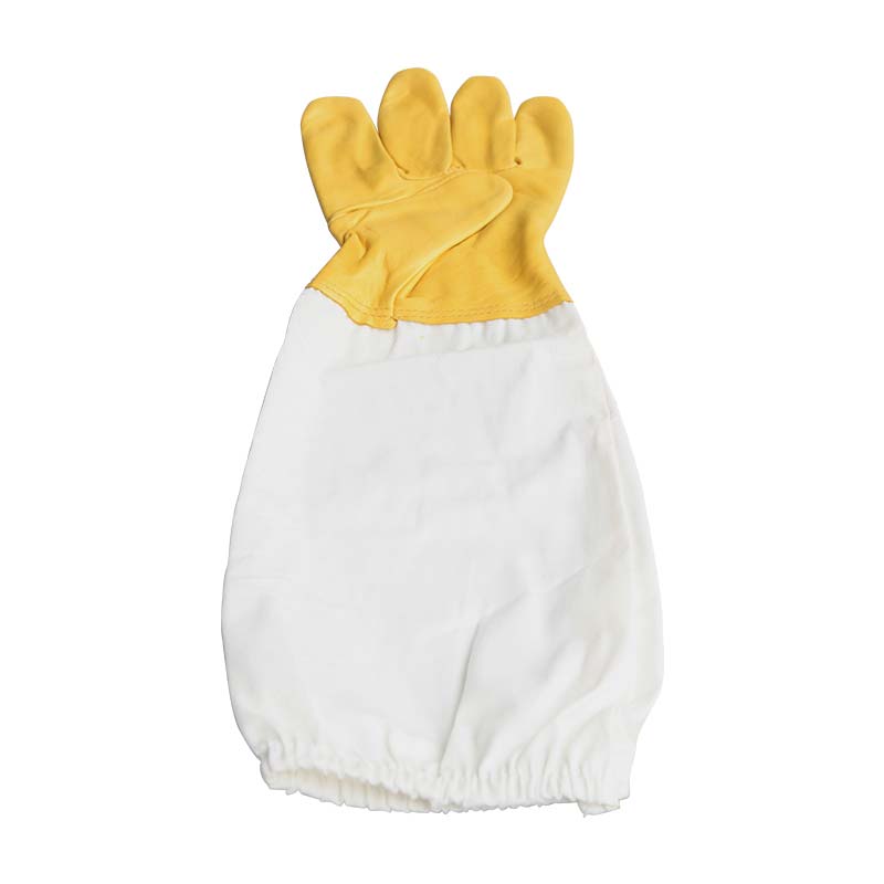 New Beekeeping Gloves Protective Sleeves Breathable Yellow Short Mesh Canvas Cloth for Apiculture Vented Beekeepers