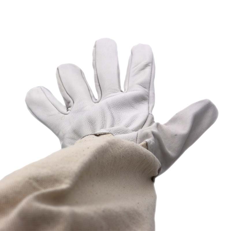 Hot Sale Beekeeping Gloves Protective Sleeves Breathable White Short Mesh Canvas Cloth for Apiculture Vented Beekeepers