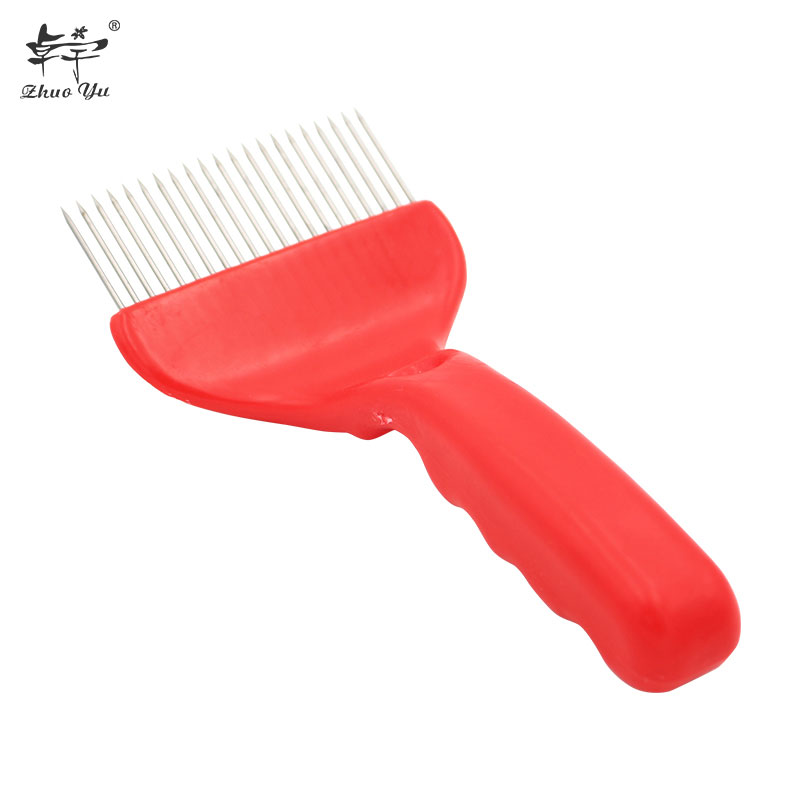 Red Thick Handle Honey Uncapping Fork Beehive Knife Equipment Honeycomb Tool Cutter Scraper Beekeeping Tools Remove Supplies