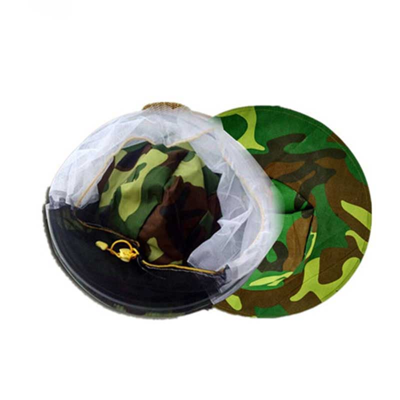 Bee Keeping Protective Bee Hat Anti bee Two-Layer Head Top Camouflage Hat-Veil Combo Bee Hat Bug Mesh Mask Beekeeping