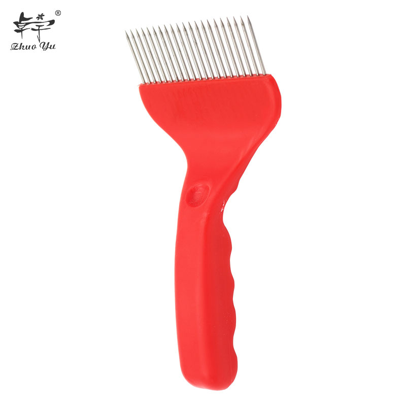 Needle Uncapping Fork Thick Handle Red