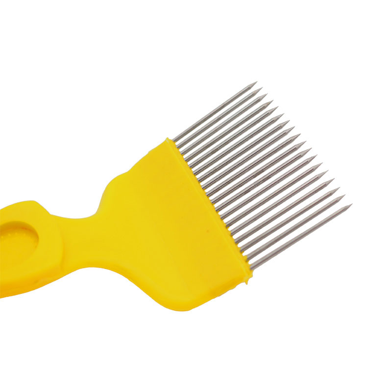 Needle uncapping fork yellow