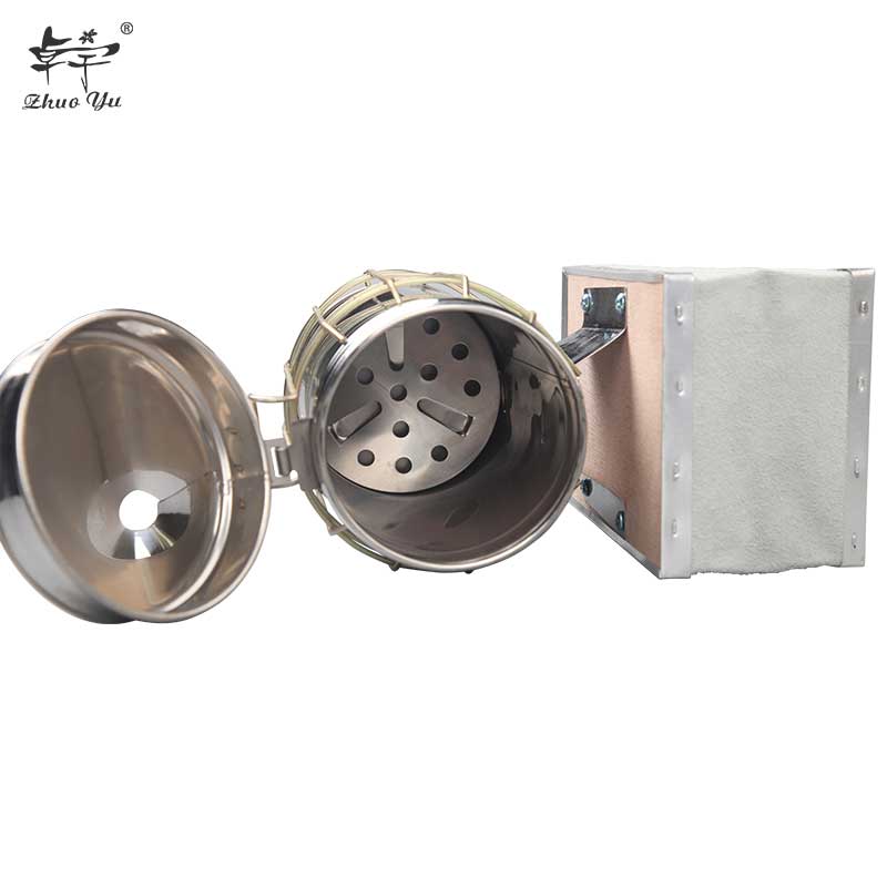 Hot Sale Stainless Steel Bee Smoker Beekeeping Supplies for Beehive Equipments Bee Manual Smoke Maker With Hanging Hook Tools