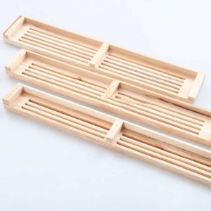 木框脱粉器-6 Chinese Manufacturer Wholesale 3/4/5 Rows Wood Bee Pollen Trap/Collector