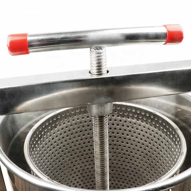 Enclosed Stainless Steel Large Hand Crank Honey Wax Press Machine with Bucket Extractor Filter Beekeeping Equipment Supplies