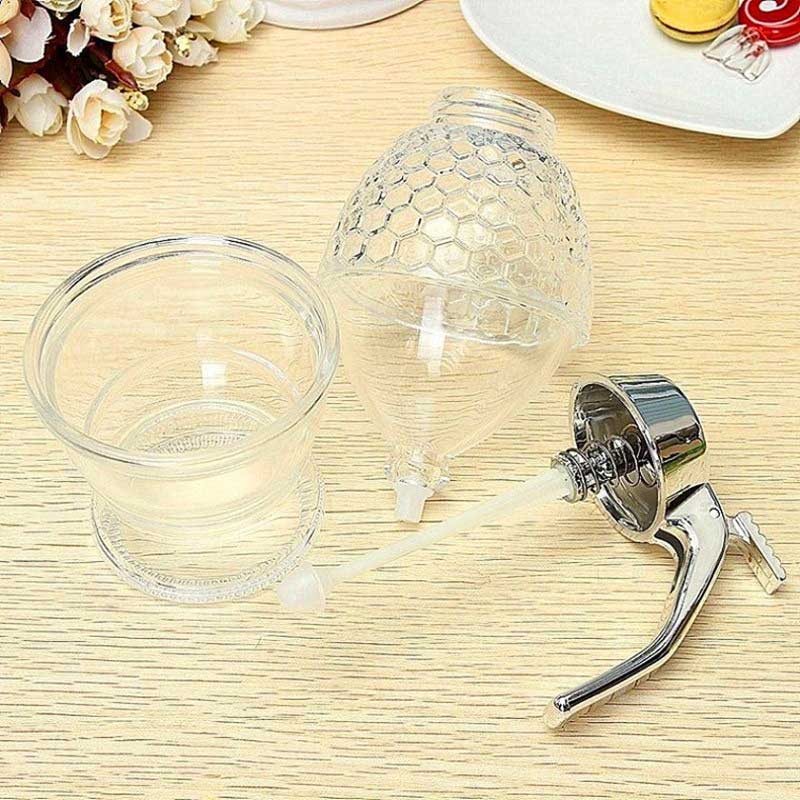  New Juice Syrup Cup Bee Drip Dispenser Honey Jar Container Storage Squeeze Bottle Honey Jar Container Bee Drip